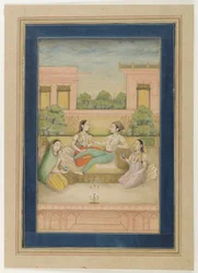 Ein Prinz und seine Gemahlin auf einer Terrasse, ca. 1800